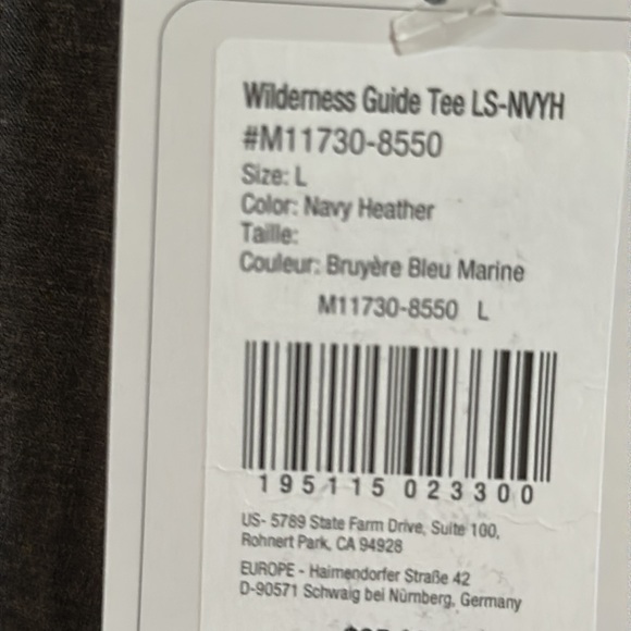 Marmot Wilderness Guide Navy Heather UpCycle® Long Sleeve Tee - Picture 6 of 7